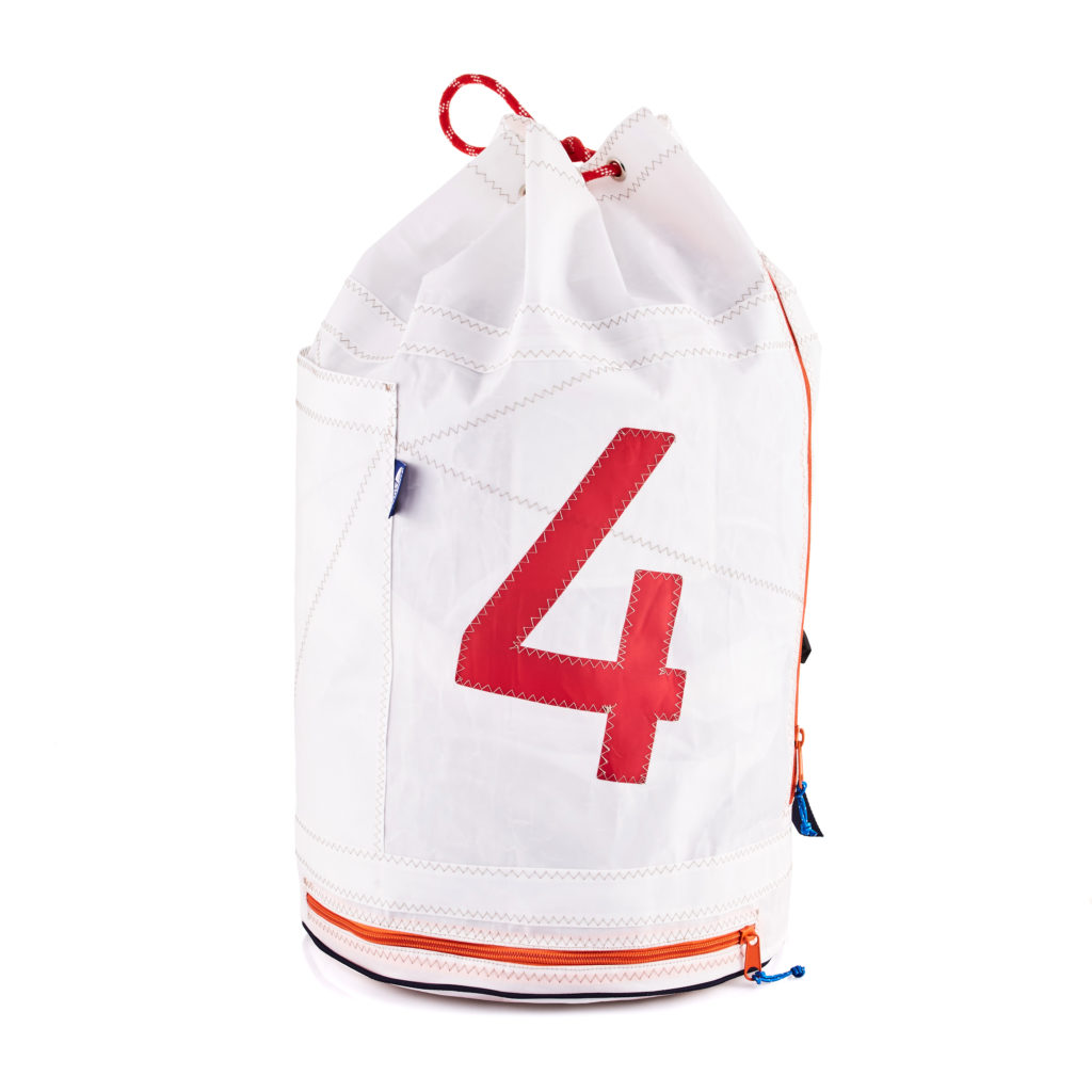 Segeltuch Rucksack “Küstenkind” aus weißem Dacron Segeltuch ...