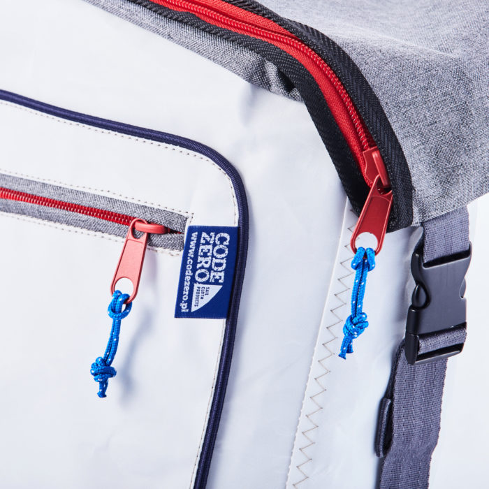 Segeltuch Rucksack “Küstenkind” aus weißem Dacron Segeltuch – Bild 3